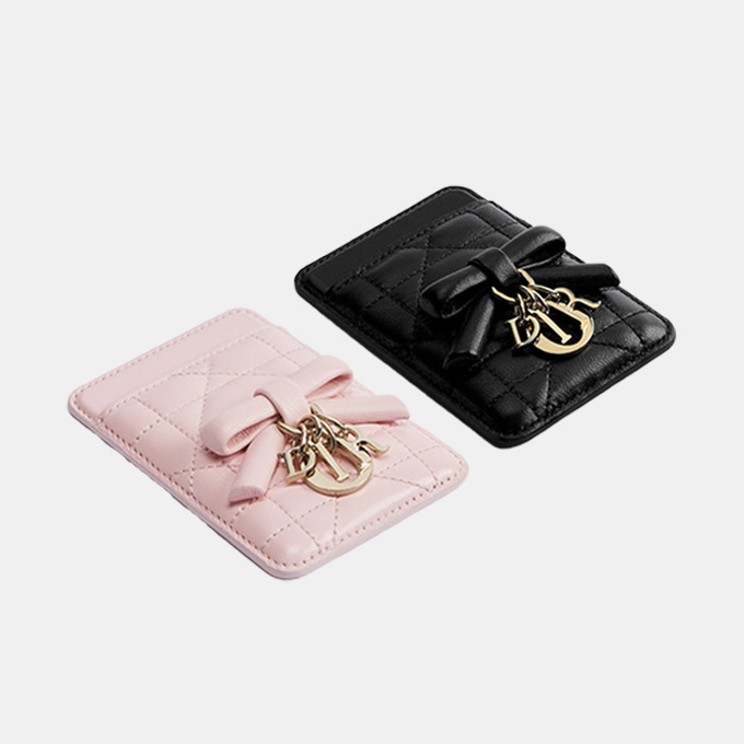dior lady dior cannage quilted lambskin magnetic card holder